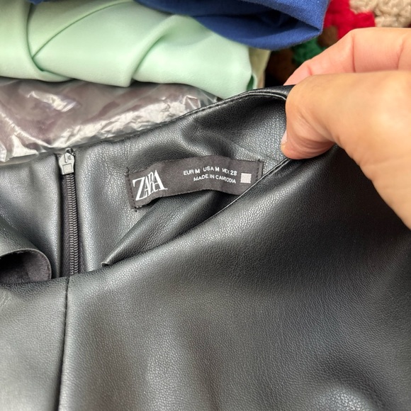 Zara Black Faux Leather Dress - Picture 2 of 7